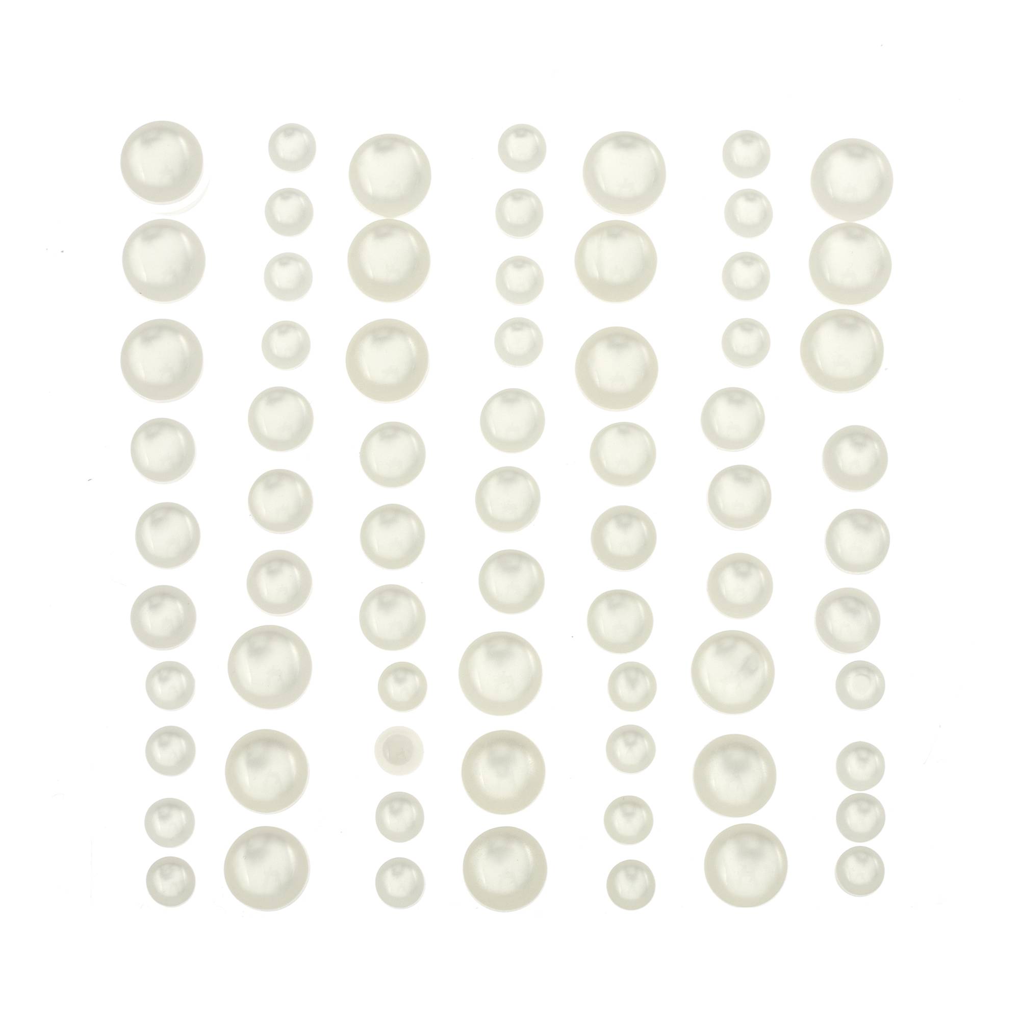 White Round Gem Stickers 70 Pack