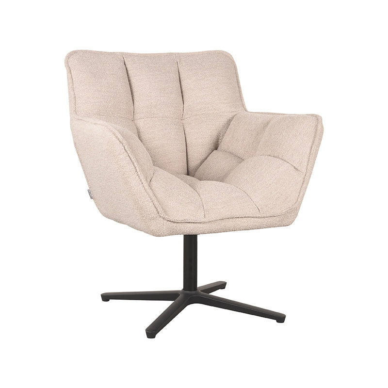 LABEL51 Fauteuil Ian - Naturel Bouclé - Draaibaar - 72x76x87cm