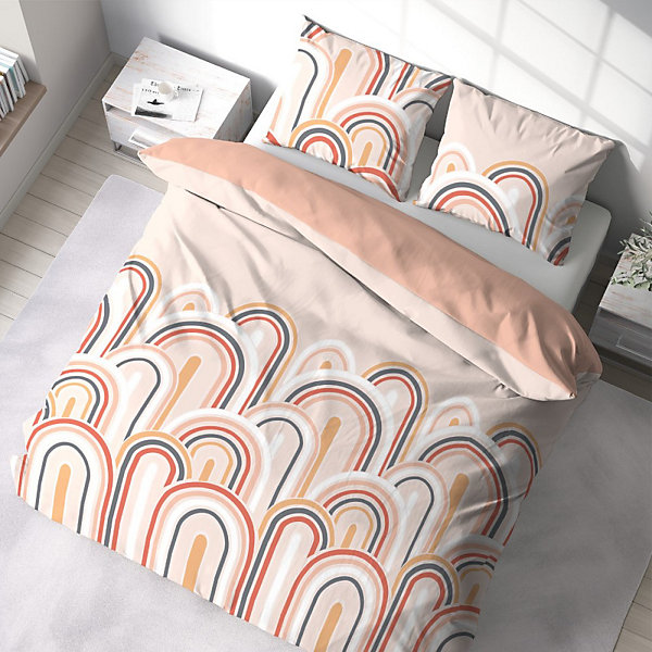 Housse de couette 240x220   2 taies LOVE 100% Coton 57 fils