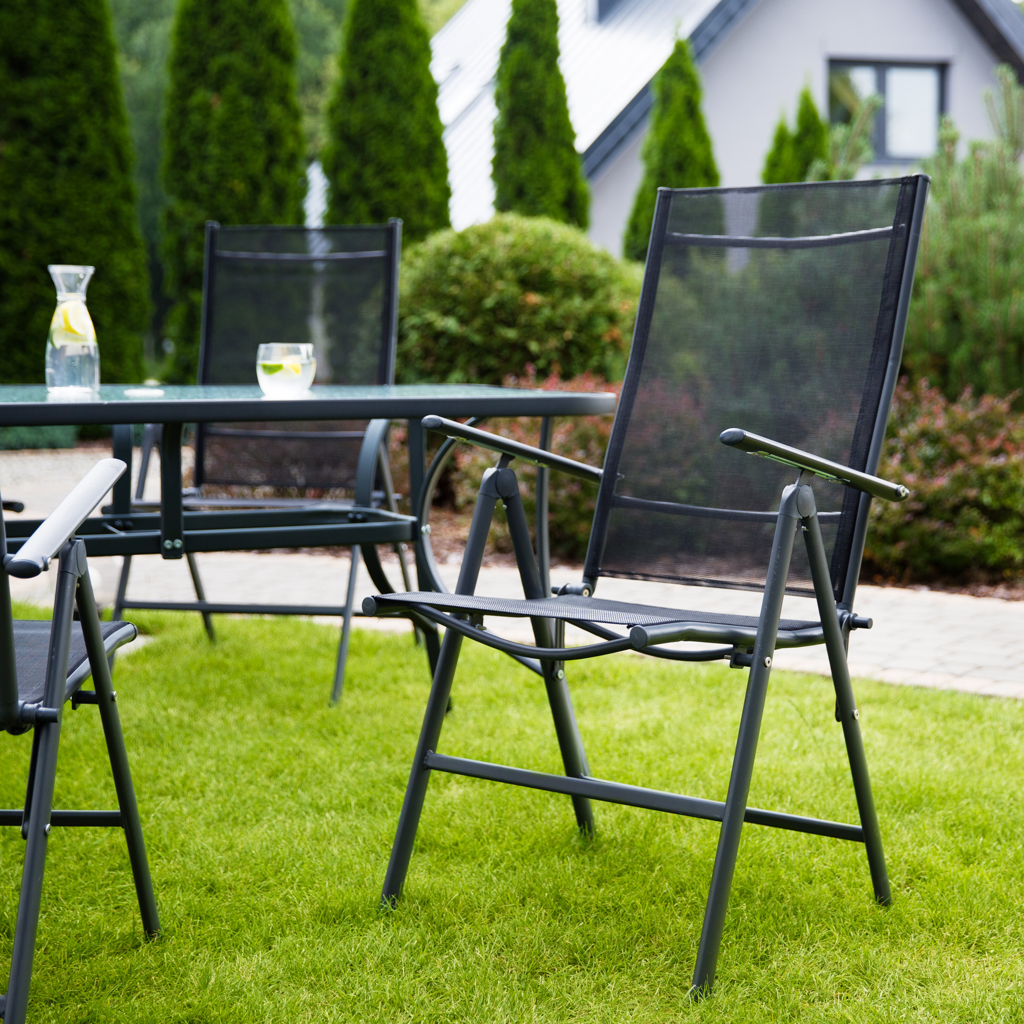 Fotel Lagos 7-pozycyjny antracytowy PATIO