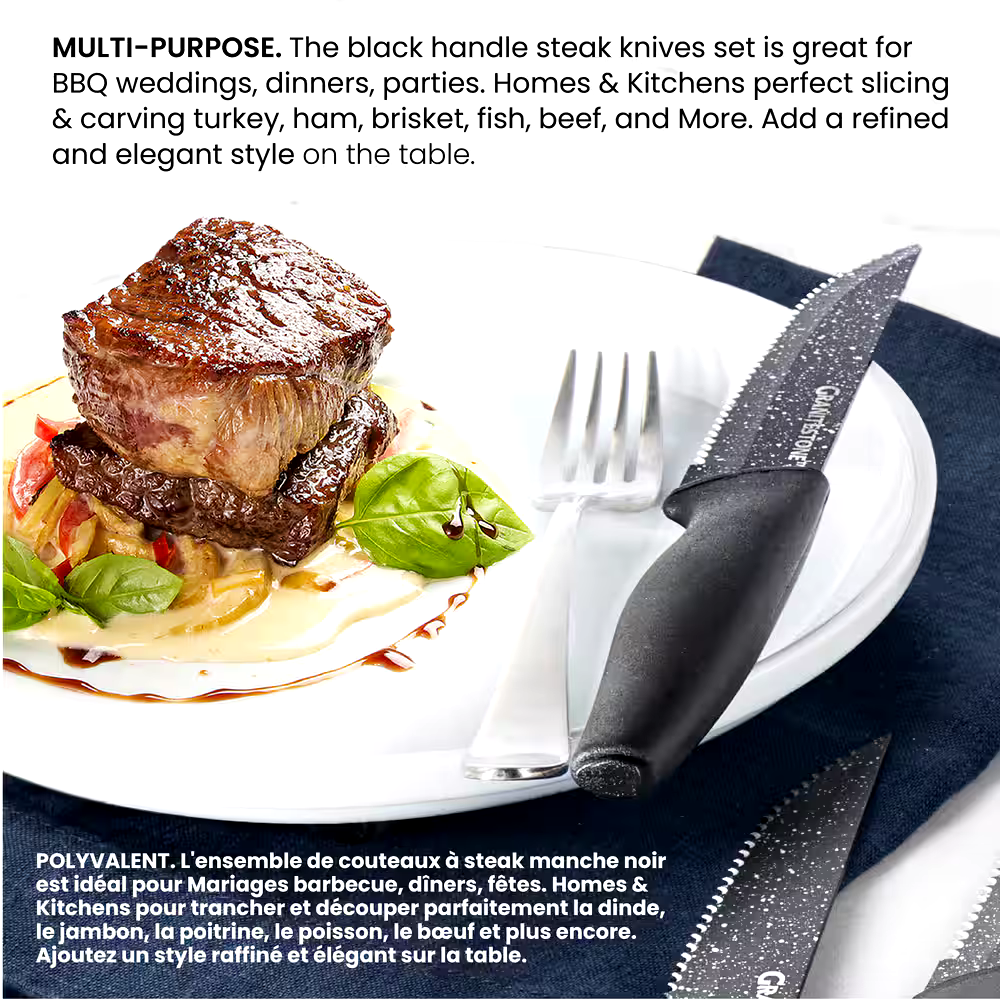 As Seen On TV Granitestone’s Steak Knife Set, Stainless Steel, 6-pc