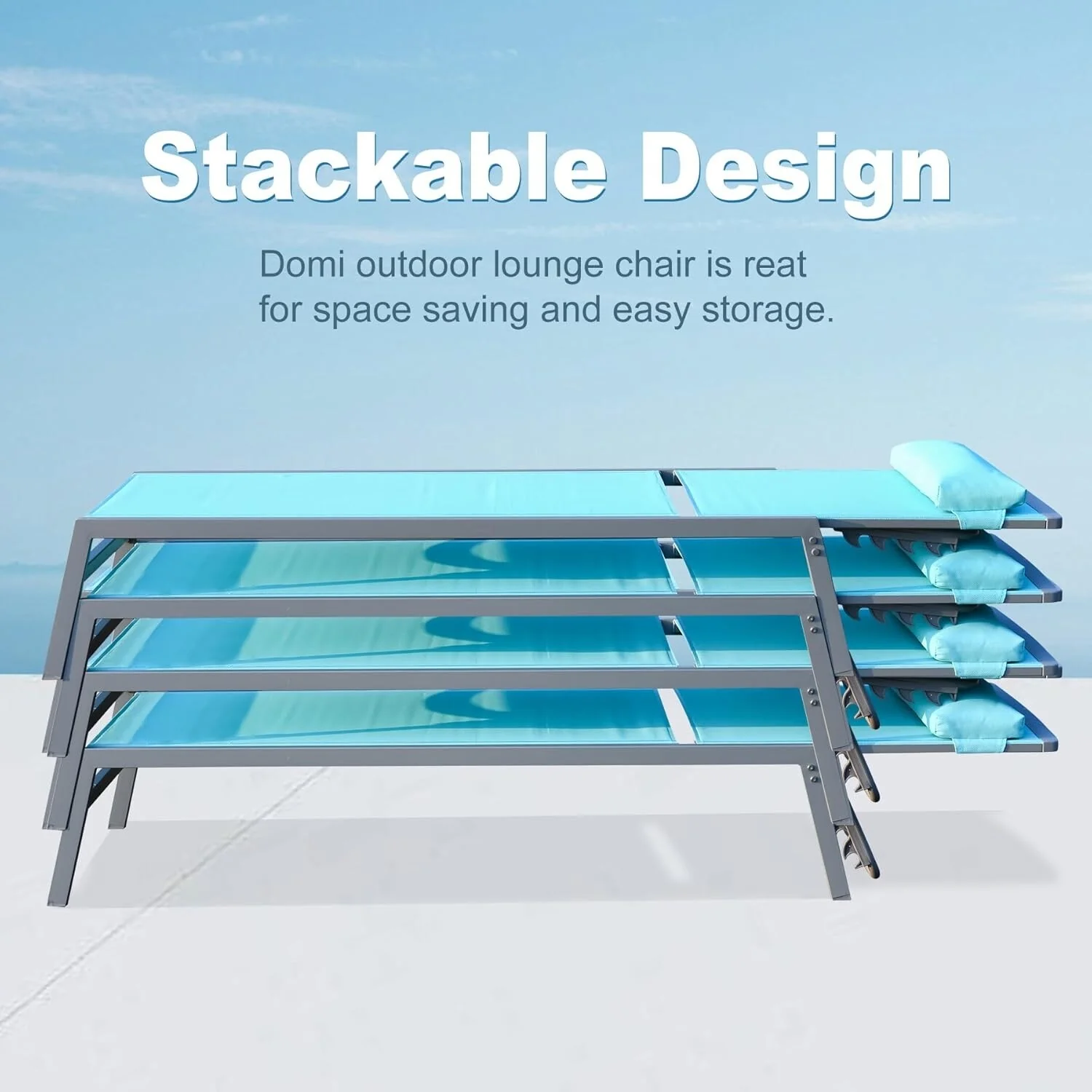 Outdoor Rust-Resistant Lounge Chair Set of 3, Quick-Dry Reclining Pool Chairs with Side Table & 5 Adjustable Positions