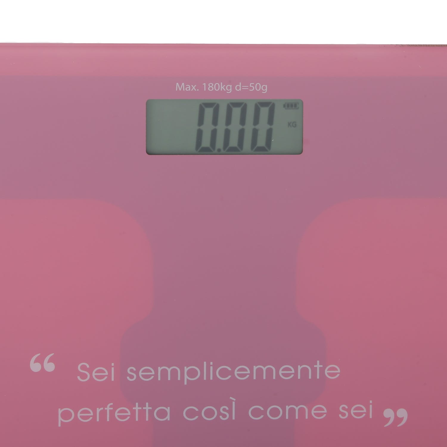 Bilancia pesapersone digitale rosa con scritta