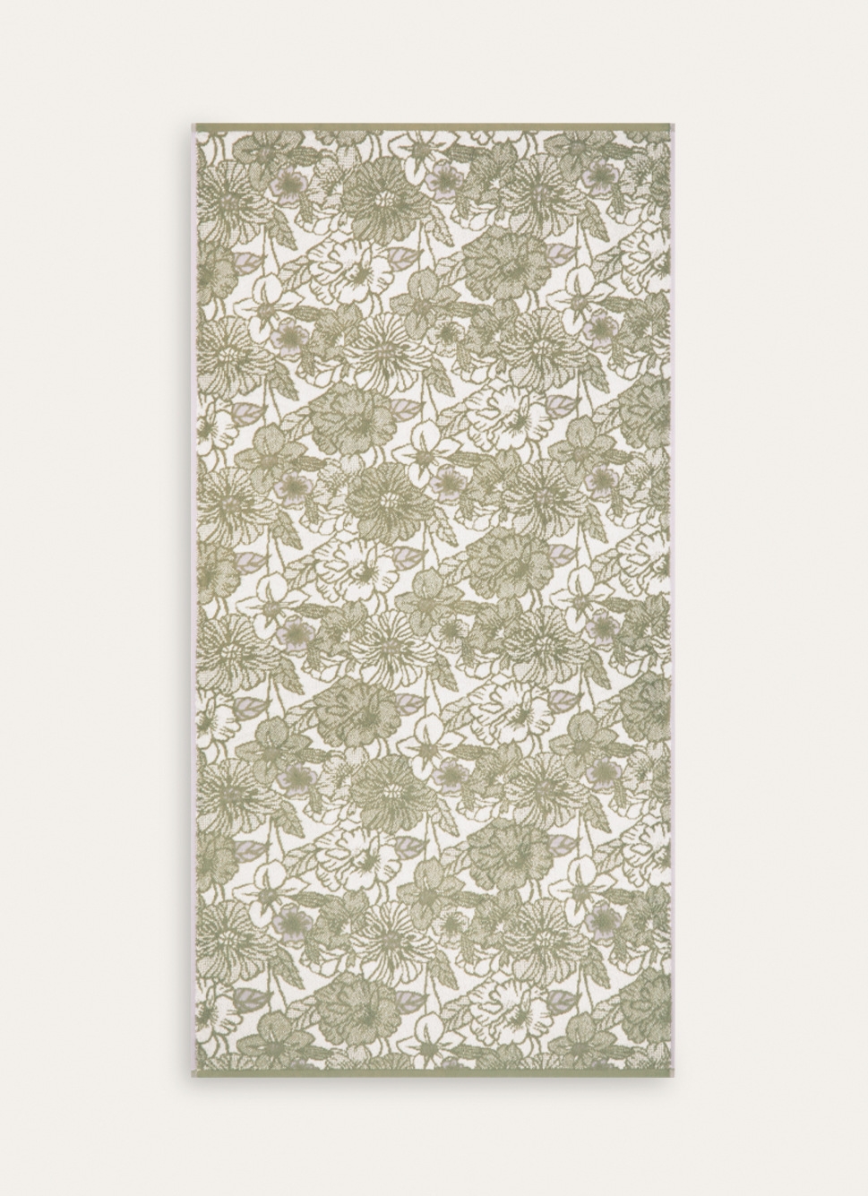 DRAP DE DOUCHE JACQUARD MOTIF FLORAL vert