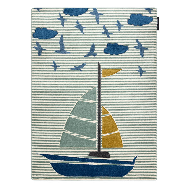 Dywan PETIT SAIL łódka, żaglówka zielony 180x270 cm