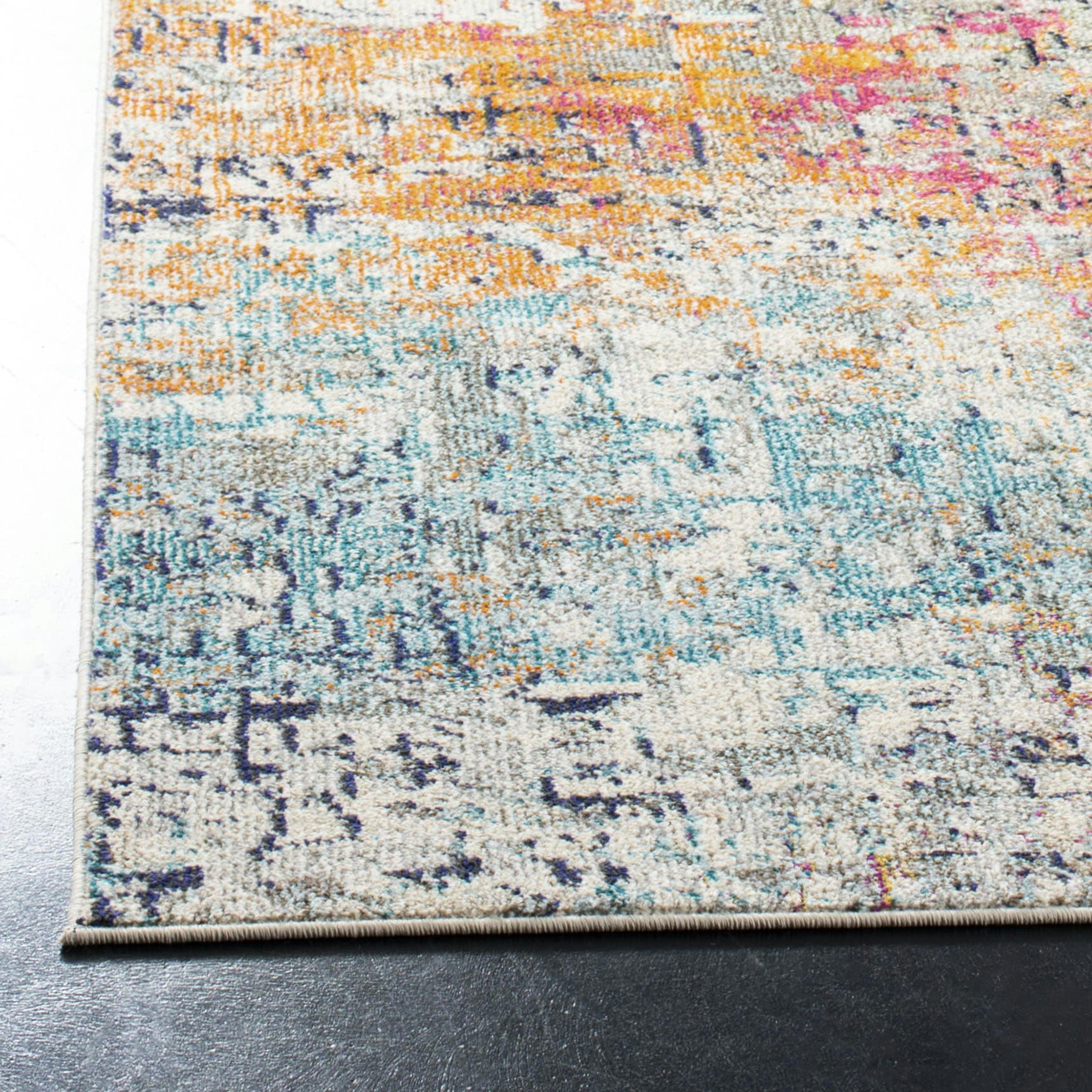 MADISON - Tapis de salon interieur en gris & rose, 61 x 244 cm