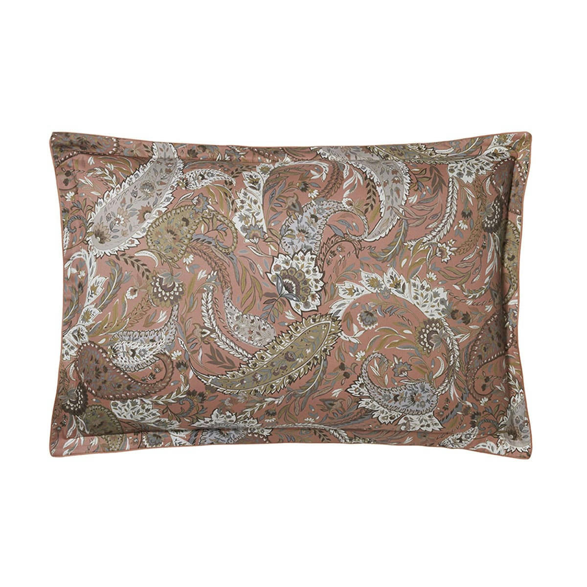 ZADIG - Taie d'oreiller en satin de coton bio terre cuite 50x75