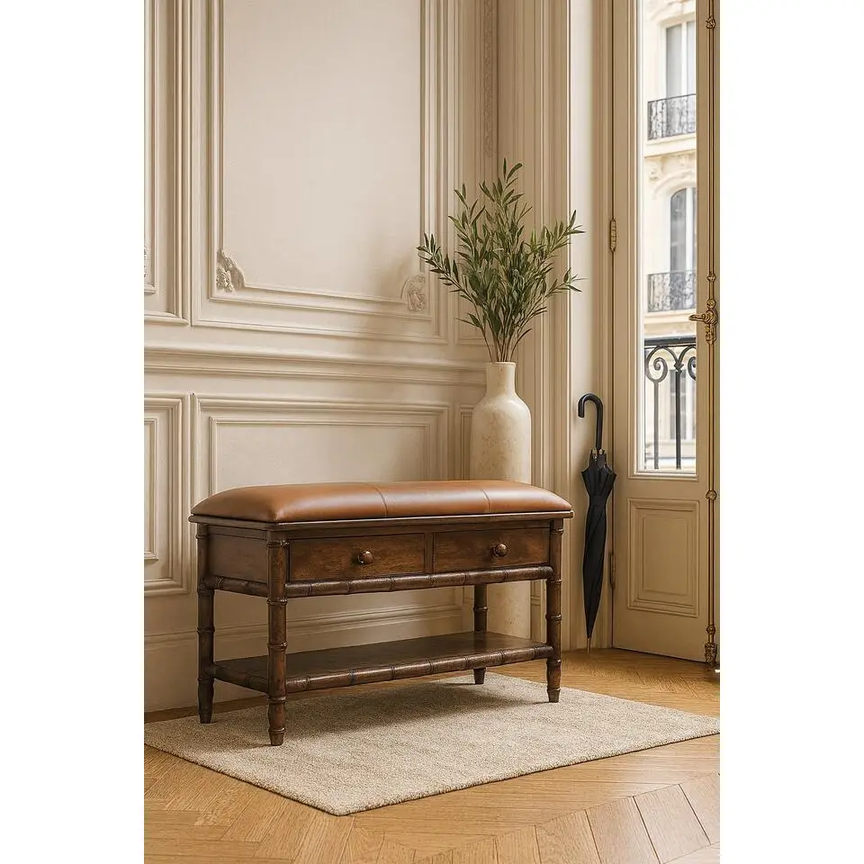 Artisan Furniture Massief hout Bamboe gesneden opbergmeubel