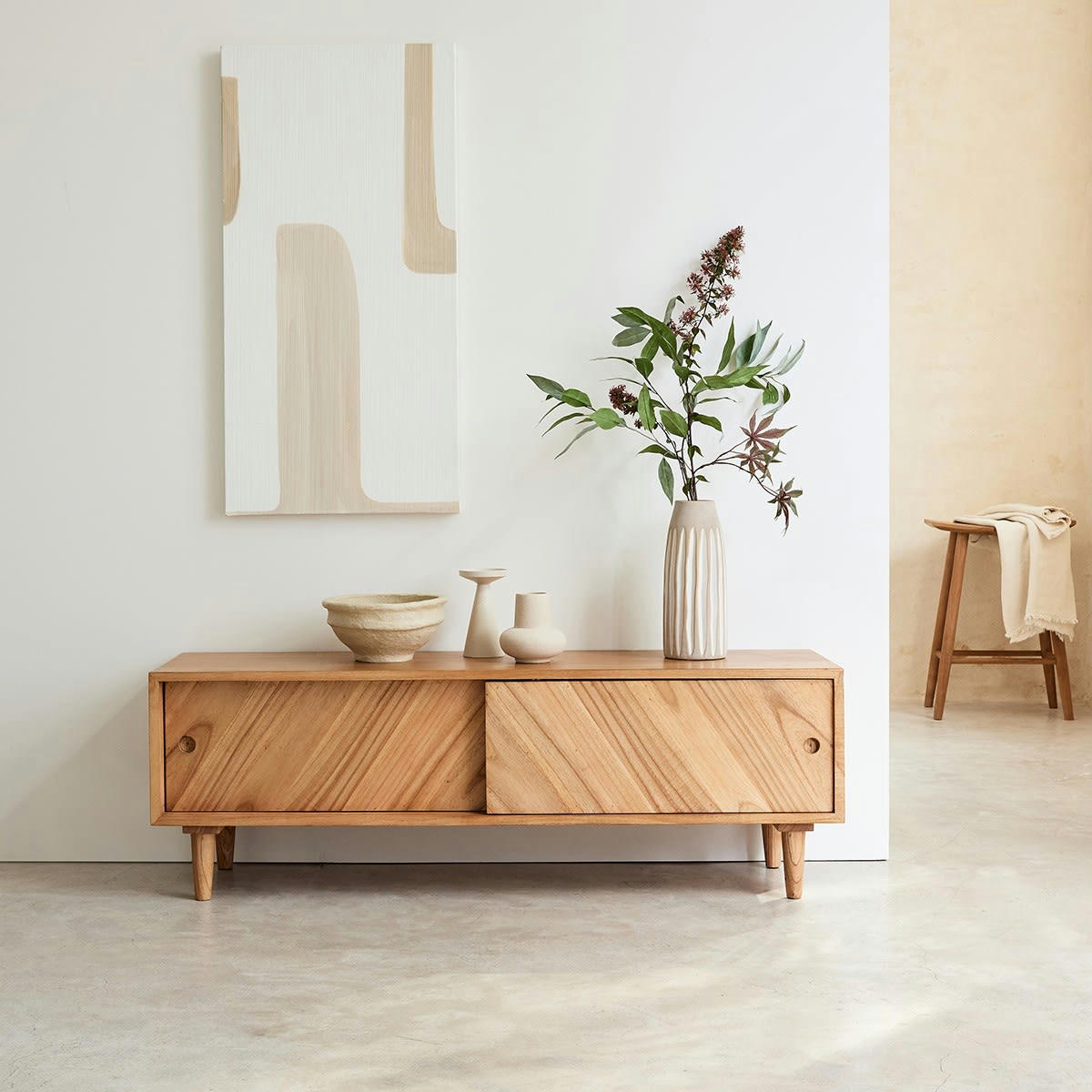 PACÔME - Meuble tv en mindi massif