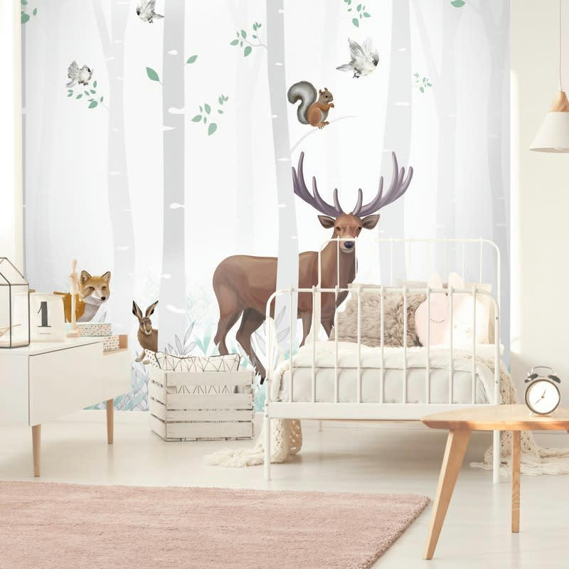 BALADE EN FORET - Papier Peint Panoramique L240xH270cm Multicolore