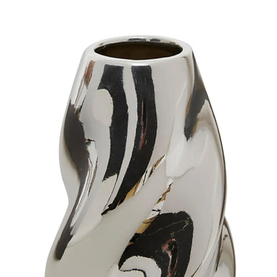 Atmosphera Bloemenvaas Silver Sky - zilver - keramiek - H21 cm