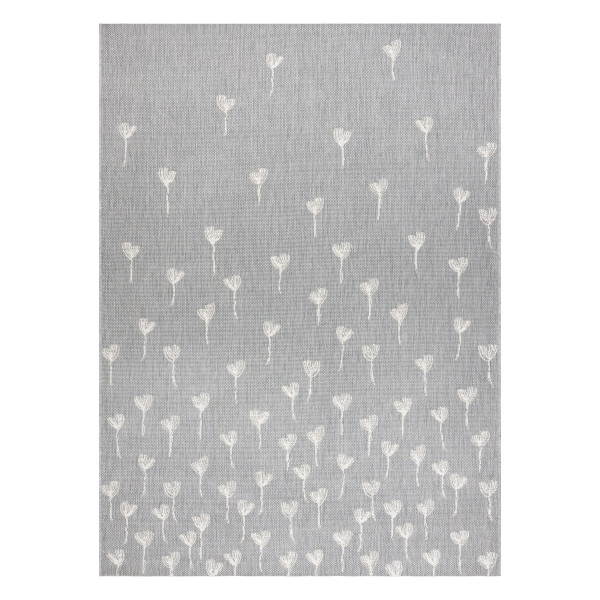 Dywan SZNURKOWY SIZAL FLAT 48779/637 Kwiatuszki szary krem80x150 cm