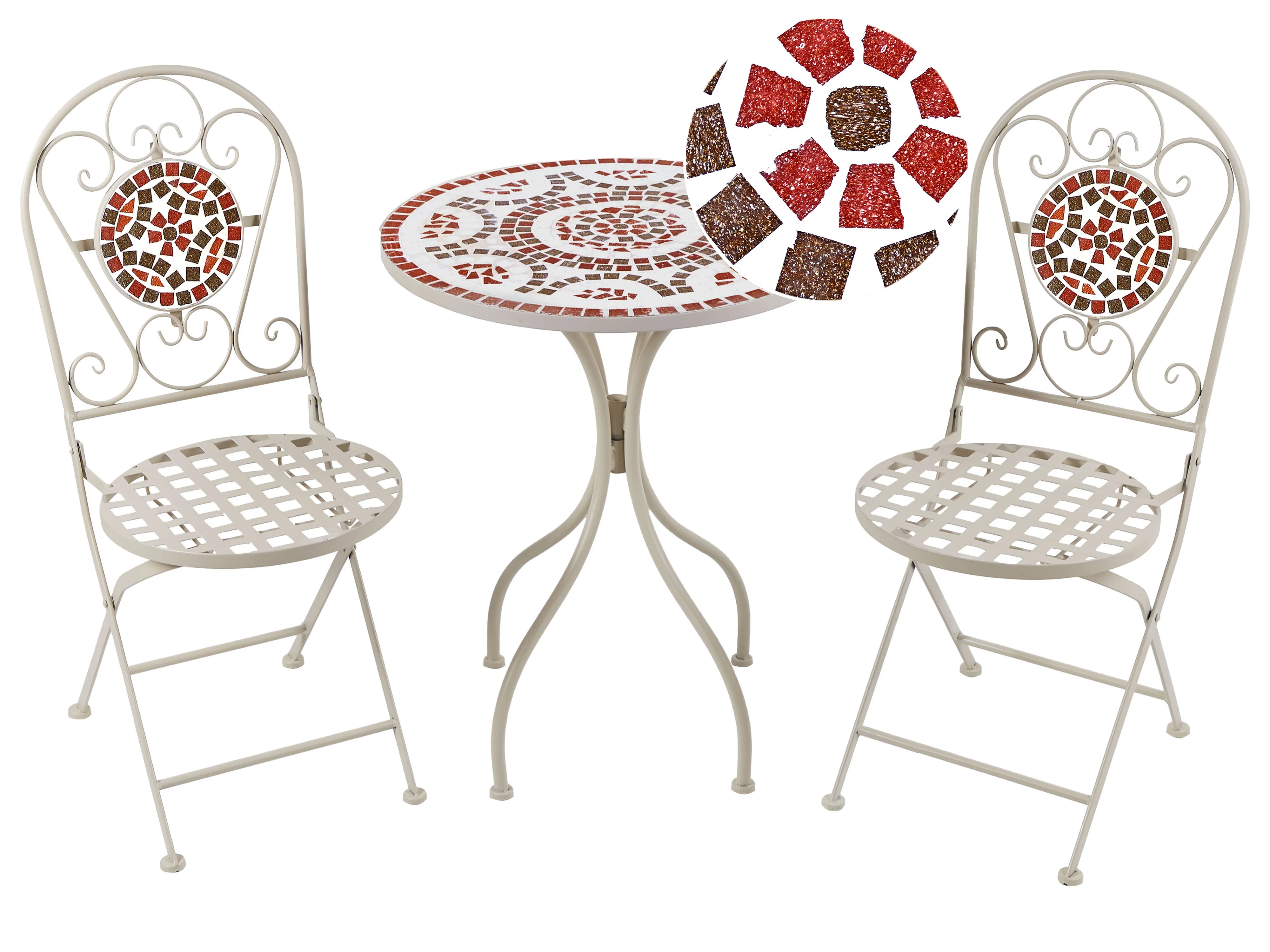Bistro Set Folding SPELLO Metal White