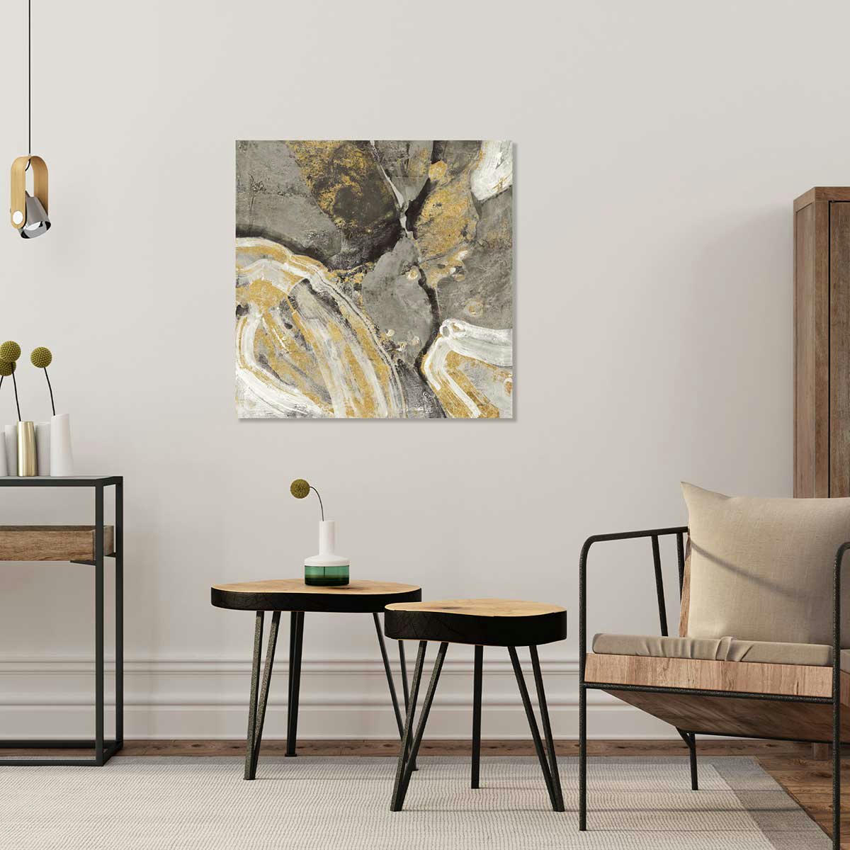 - Tableau Rivière d'or imprimé sur toile 50x50cm