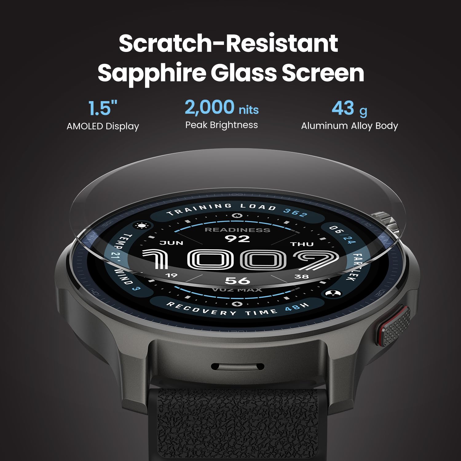 Amazfit Balance 2 Smart Watch 1.5 AMOLED Display  Offline Maps  Dual Band GPS  21 Days Battery  160+ Sport Modes  Hyrox & Golf Mode  Strength Training  Heart Rate & Sleep Tracker for Android & iPhone