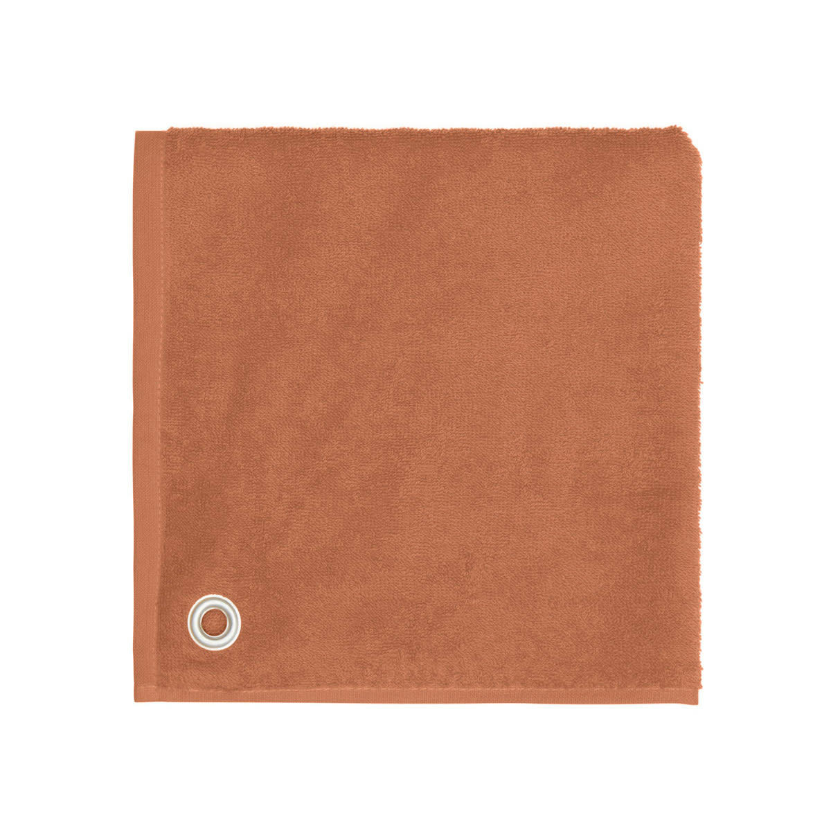 AMAIA - Lot de 3 torchons carrés avec œillet  brique 50x50 cm