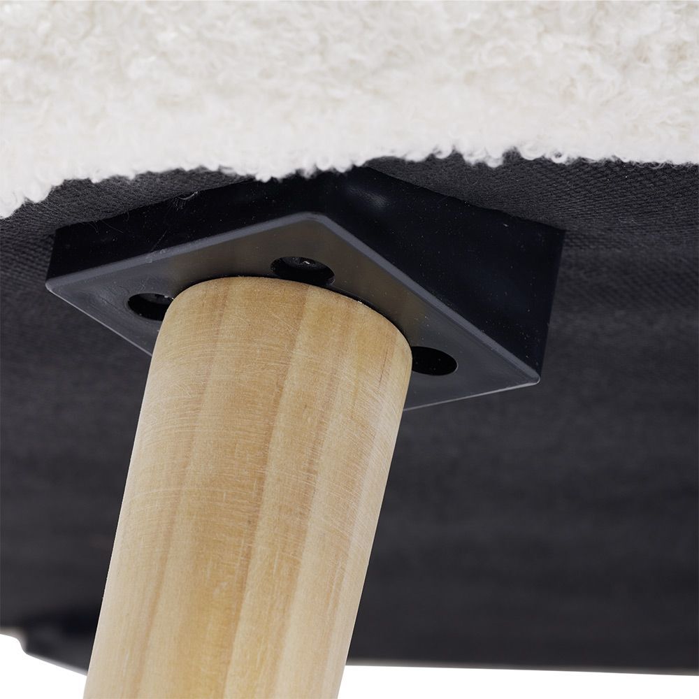 Canapé Joseph curly effet laine bouclée blanc - L137xP69xH79 d
