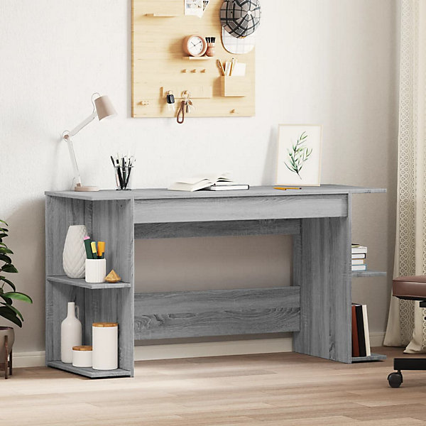 Bureau sonoma gris 140x50x75 cm bois d'ingénierie vidaXL