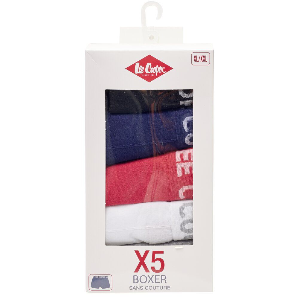 Boxer homme x5 Lee Cooper polyester XL/XXL (plusieurs modèles)