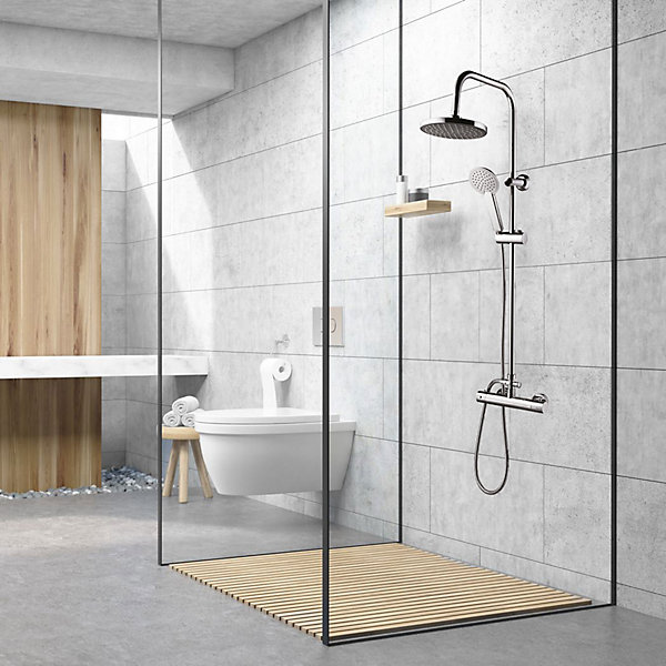 Colonne de douche chromée avec thermostatique Essebagno Essemika