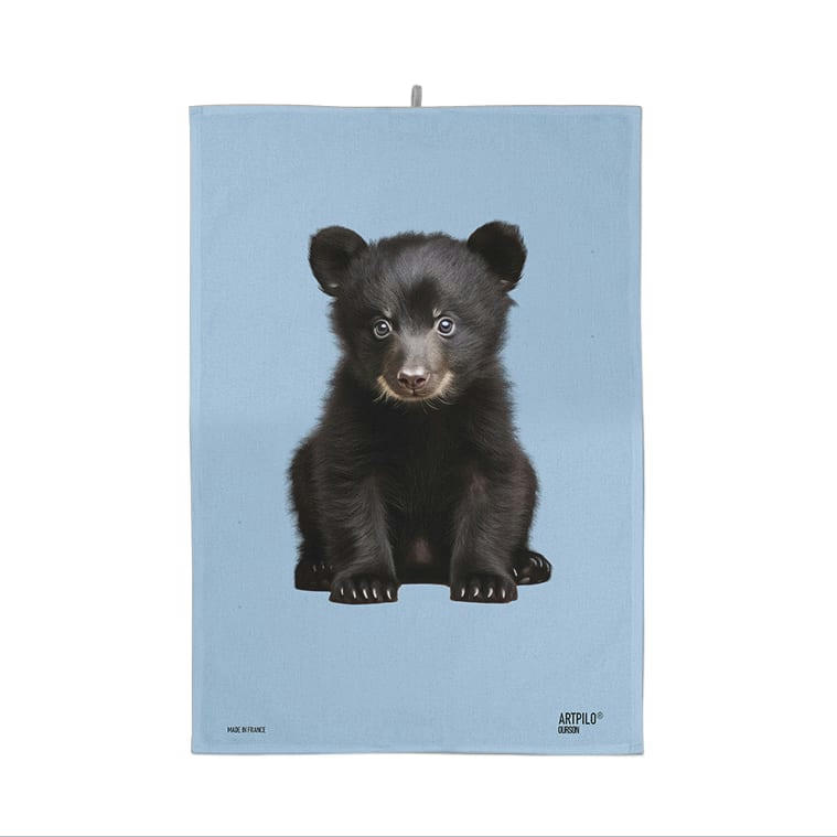 - Torchon animal ourson 100% coton blanc