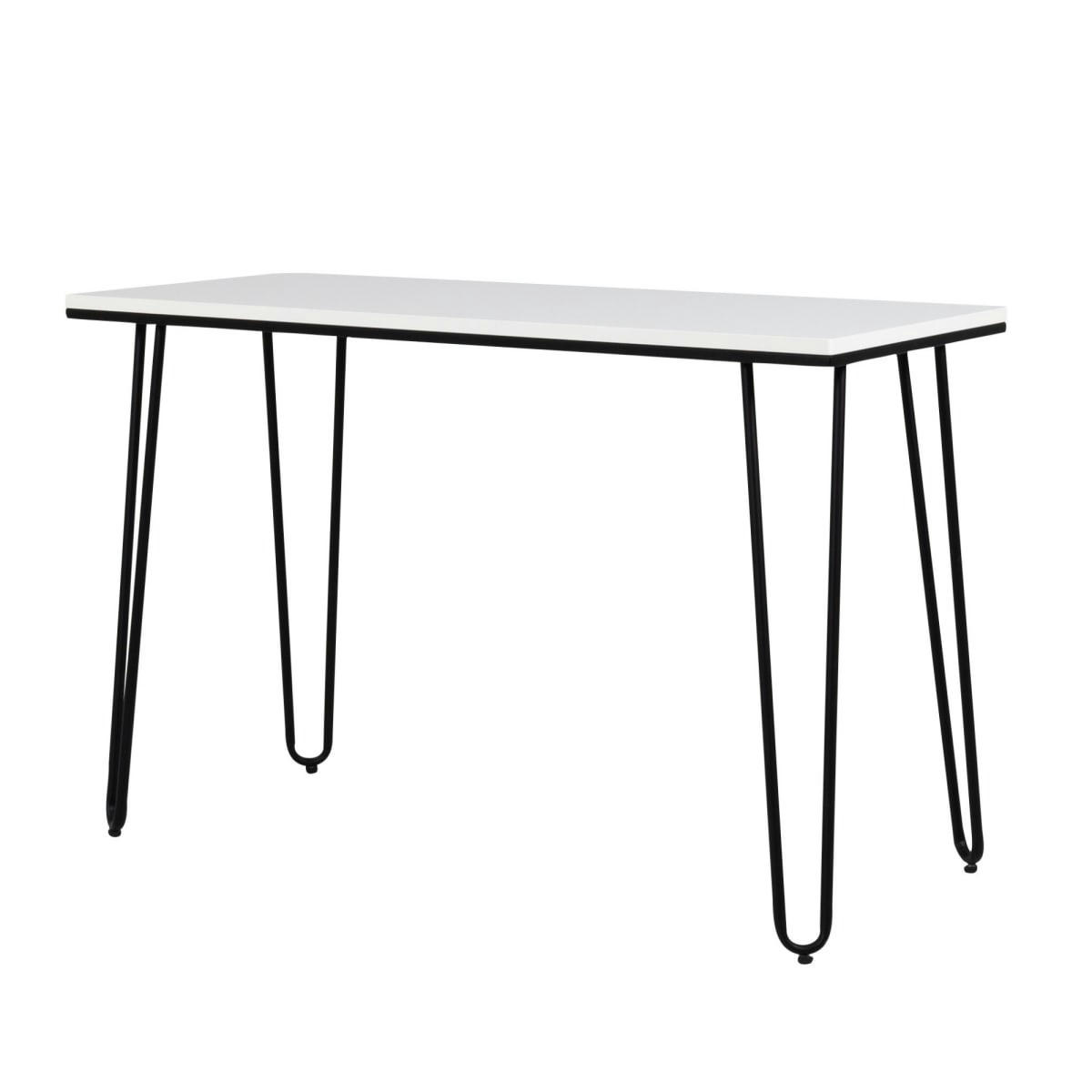 WEKO - Bureau scandinave 120x75cm en bois et métal blanc