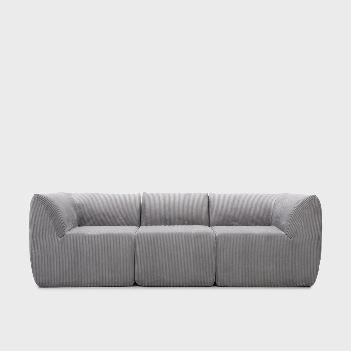 Sofa modułowa SVELA 3-osobowa szara piankowa sztruksowa 225x80x60,5 cm