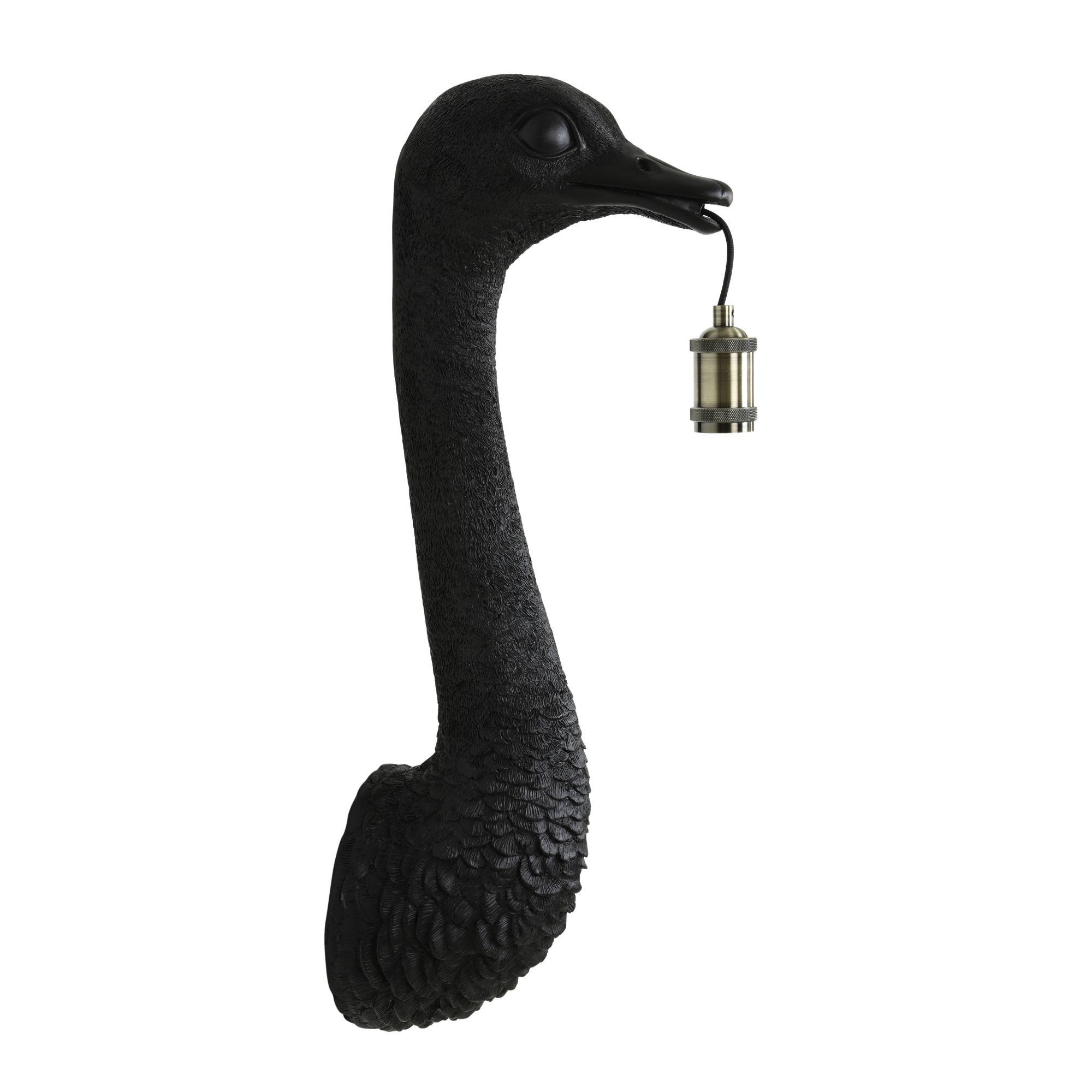 Light & Living wandlamp Ostrich - zwart - 25x19x72cm
