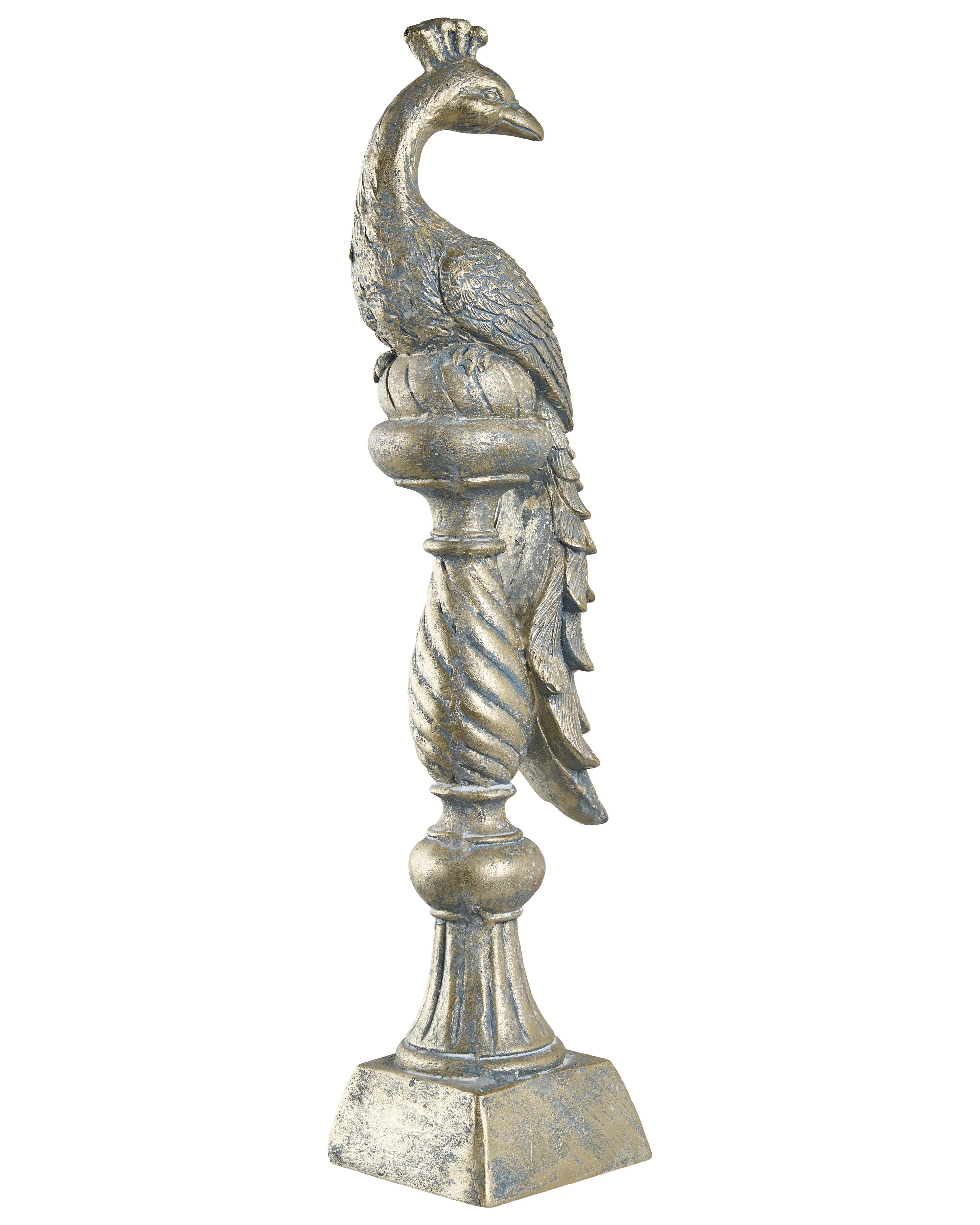Garden Figurine HAARBY Peacock Gold
