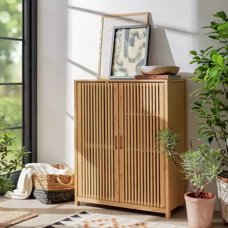 Habitat Eave 2 Door Bamboo Cabinet - Natural