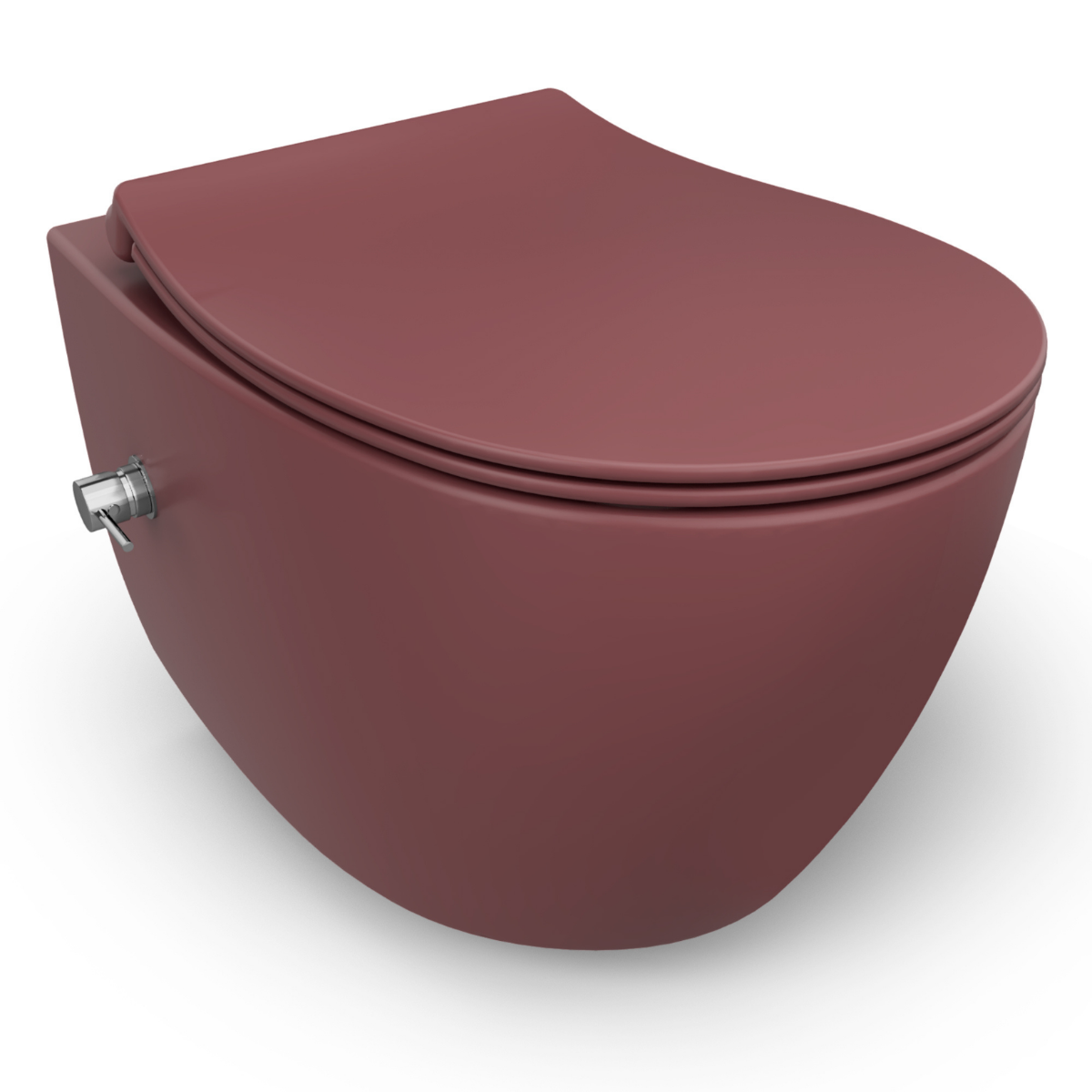 Isvea Wc Toilet Badkamer Hangend Bidet Bordeaux Rood Inclusief Softclose Toiletbril