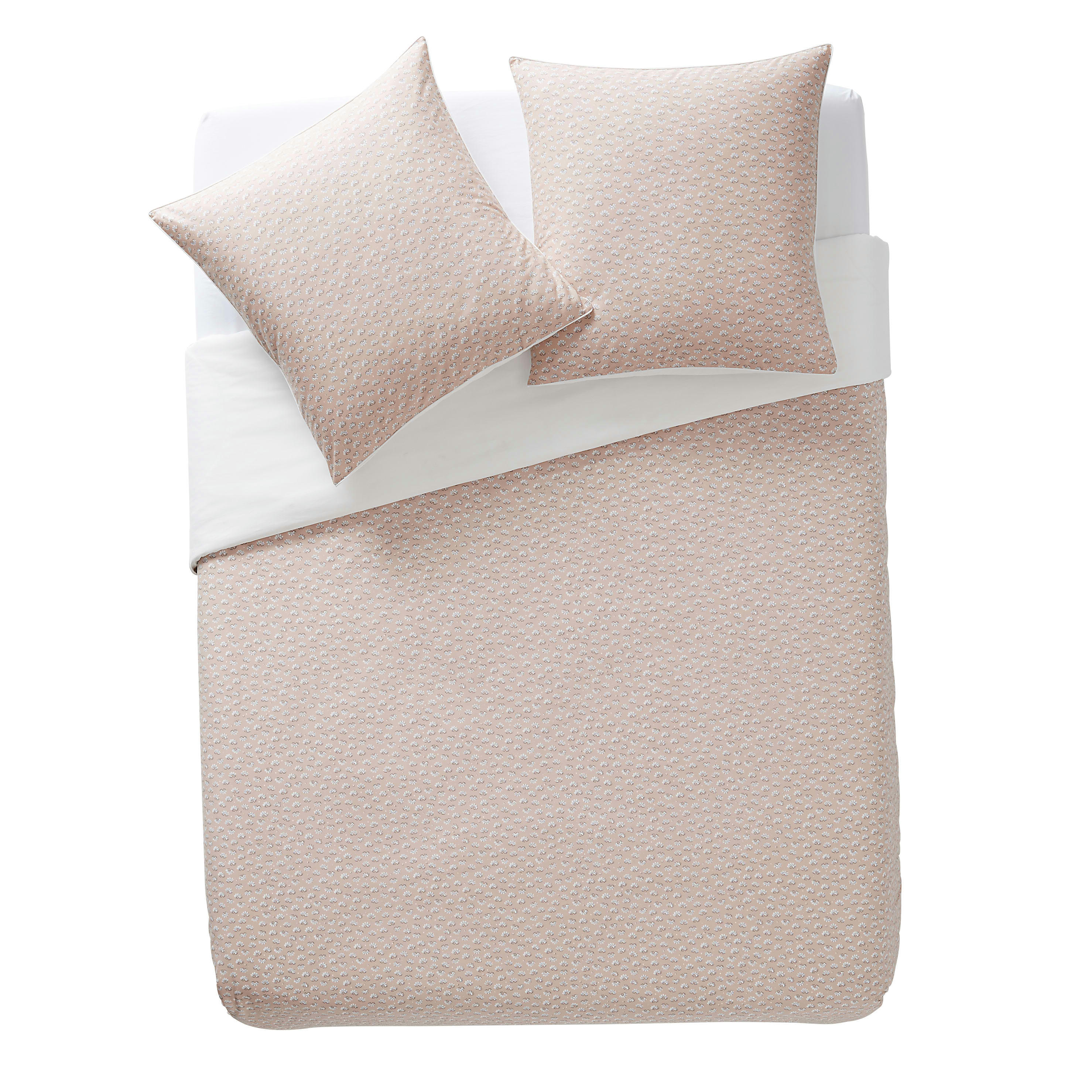 OCCITAN - Taie d'oreiller imprimée en percale de coton rose 50x75