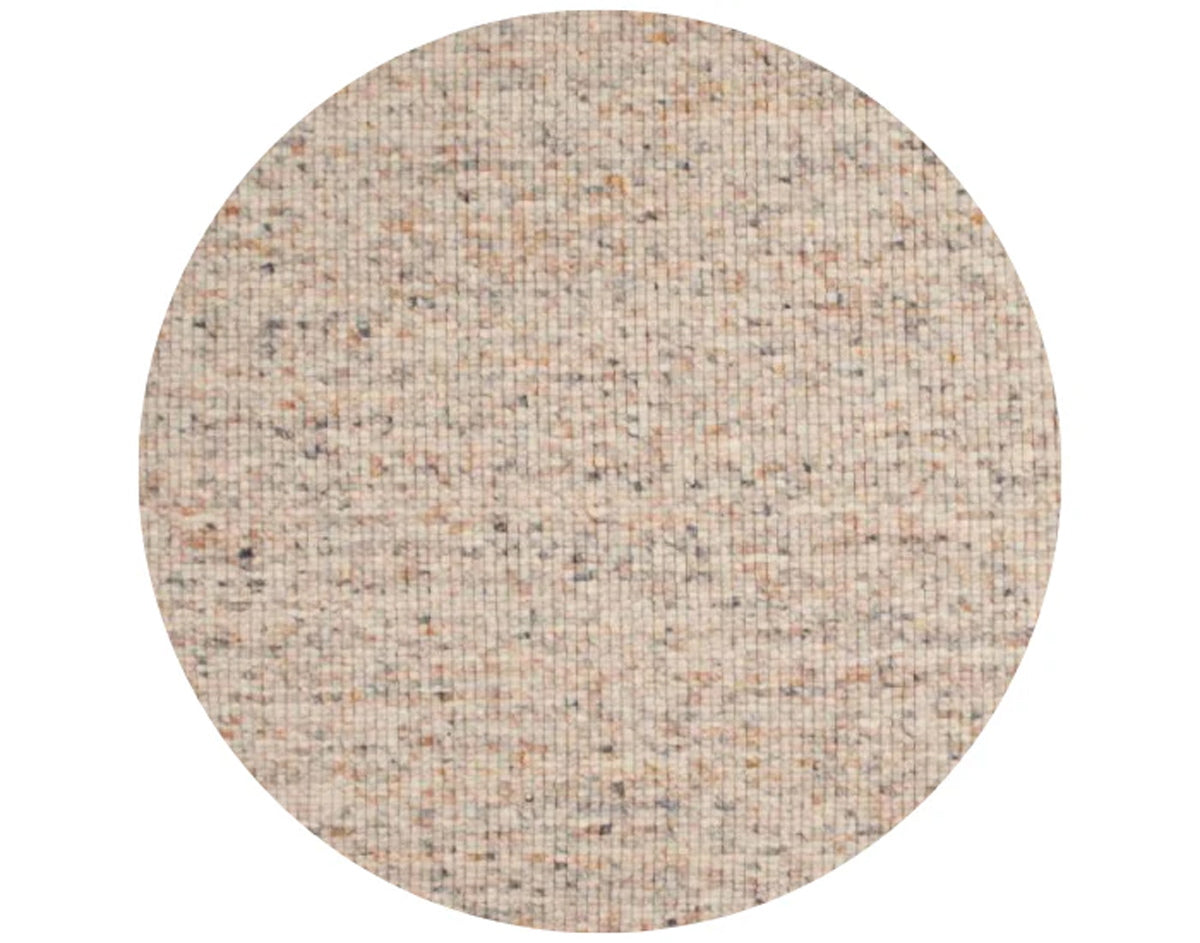 DÉJA Living Vloerkleed Bela - Rond Beige Mix Wol - Ø160cm