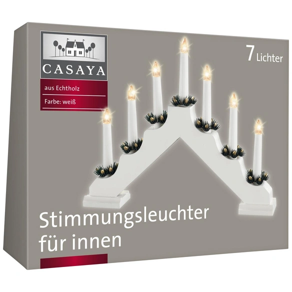 Stimmungsleuchter, weiss, 40x30 cm, 7 Lichter, weiss/klar
