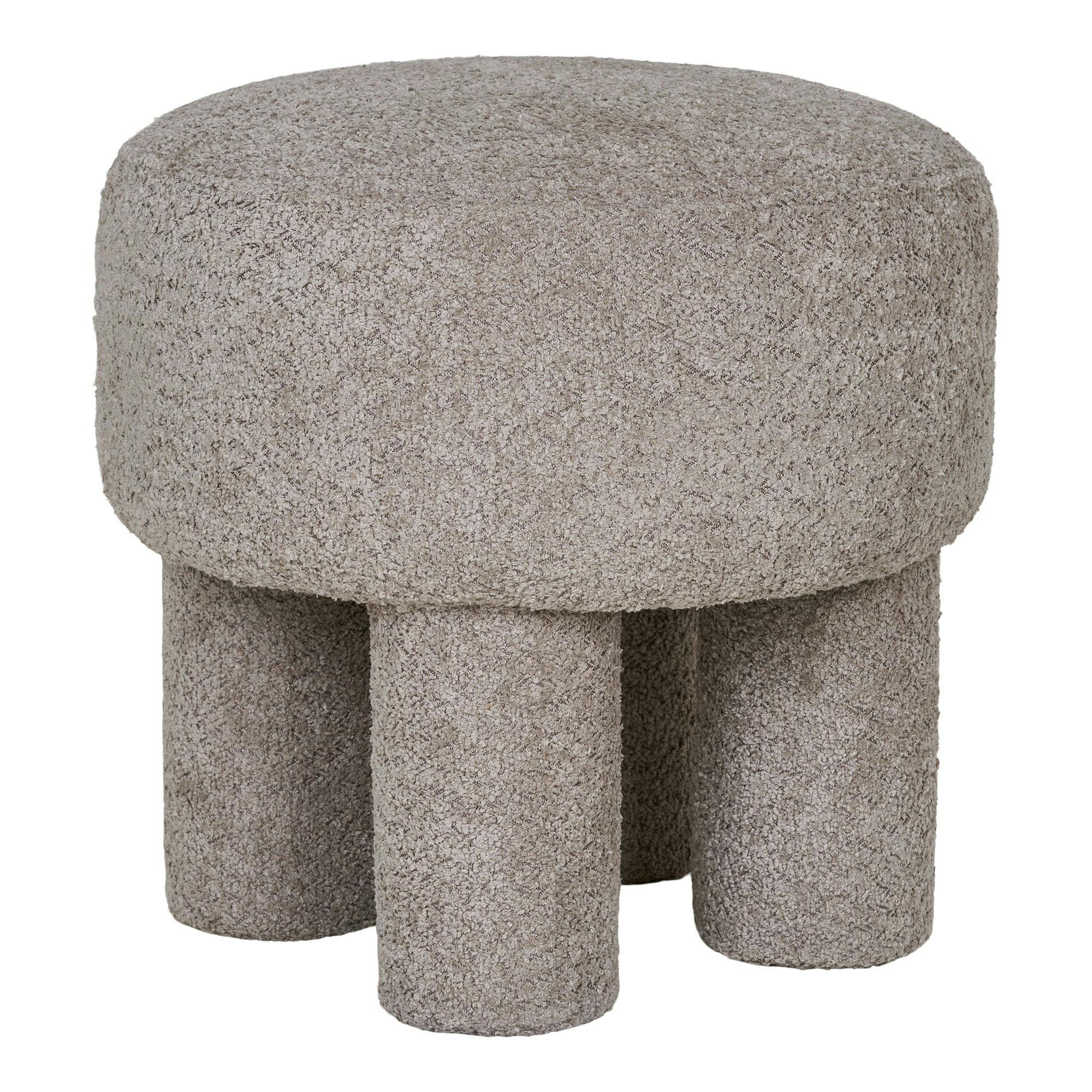 Pouf de salon gris clair sur pieds BRUGES