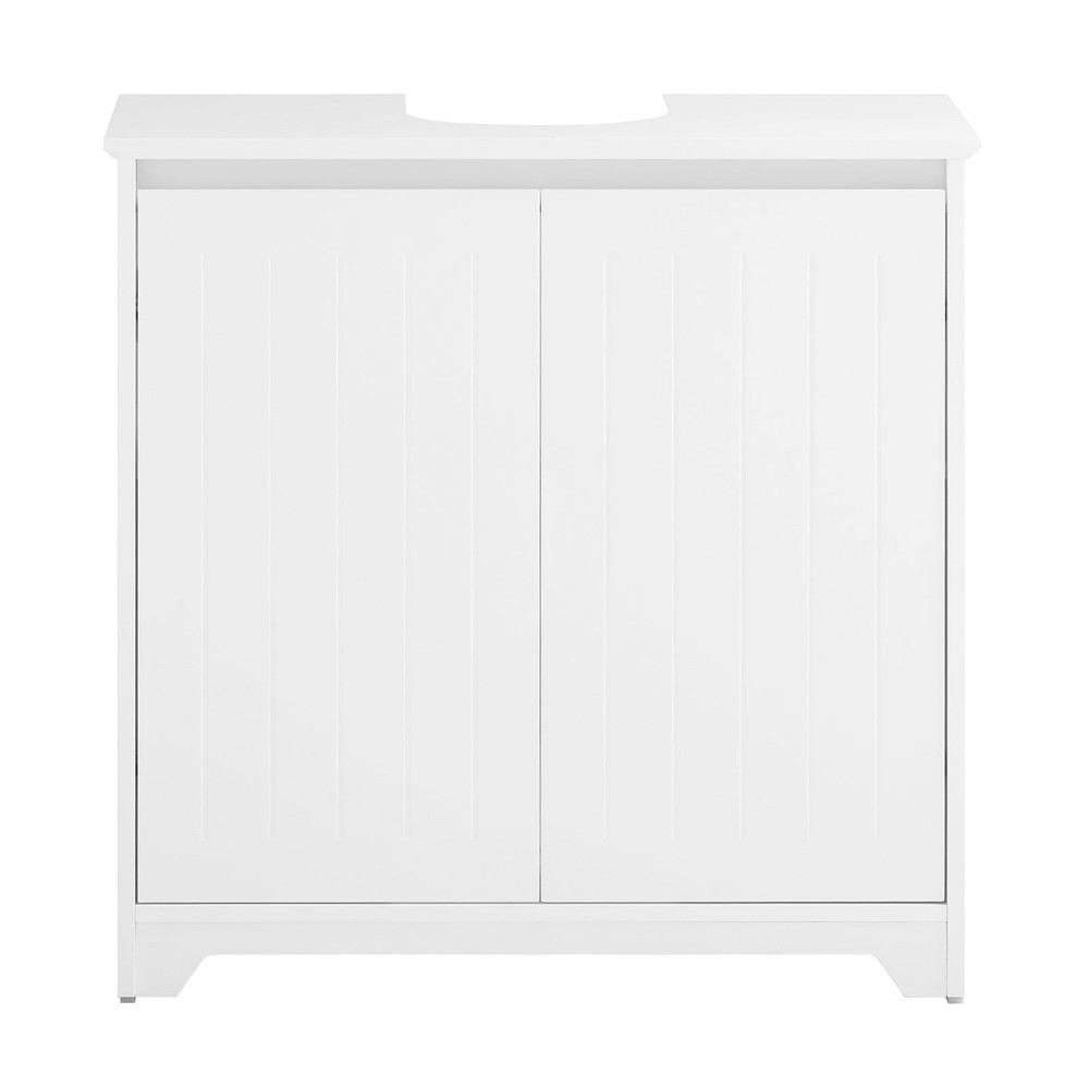 SoBuy Szafka pod umywalkę z dwoma drzwiczkami Biały 60x30x60cm BZR108-II-W