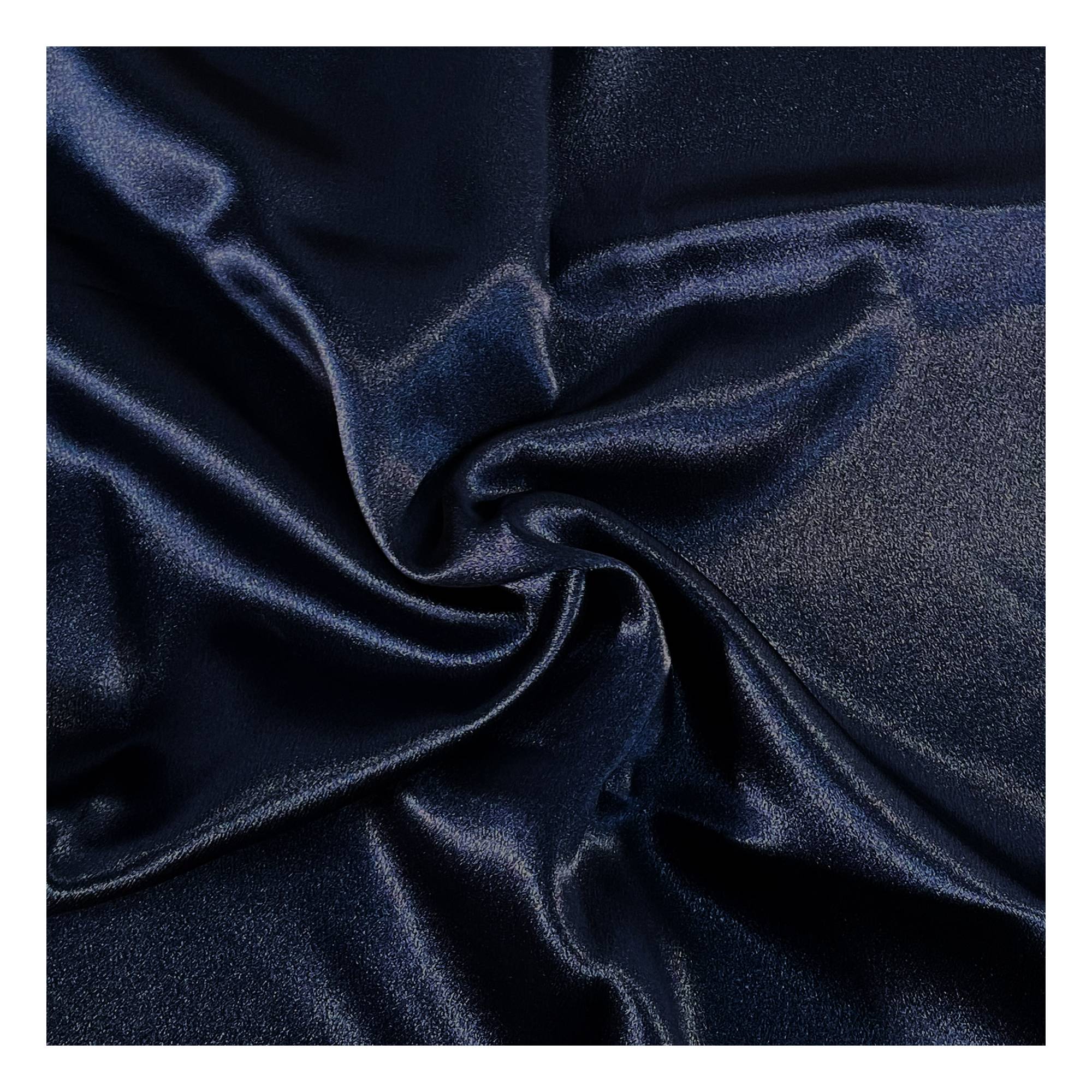 Navy Crepe Satin Fabric by the Metre