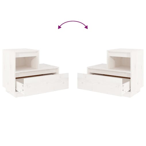 NNEVL Bedside Cabinets 2 pcs White 60x34x51 cm Solid Wood Pine