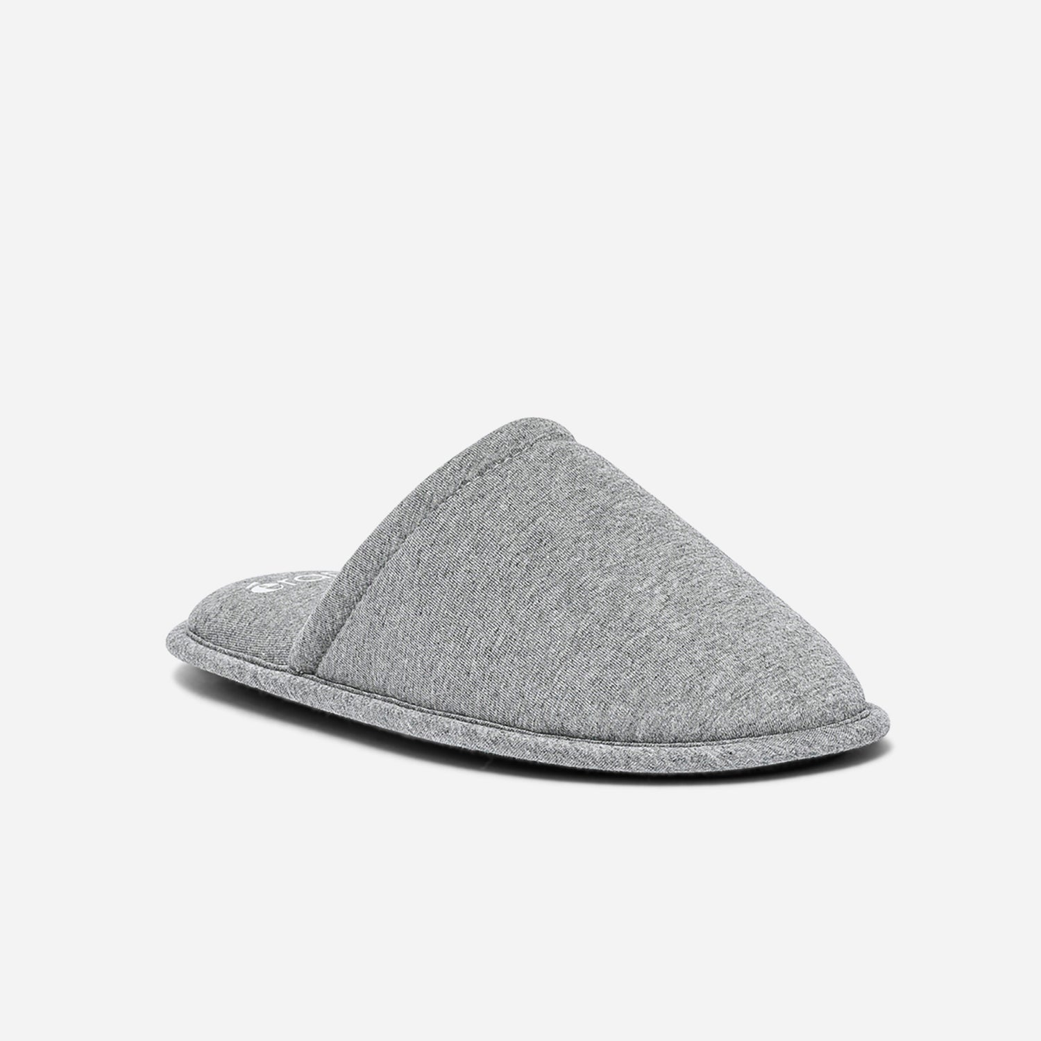 Chausson-mule gris en textile