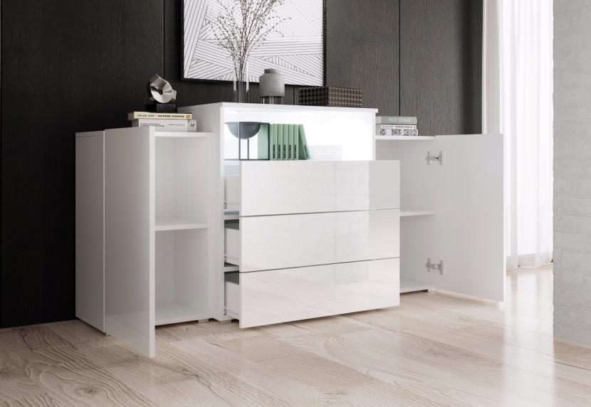 Dwudrzwiowa Komoda Urban 150 Cm Szuflady Półki