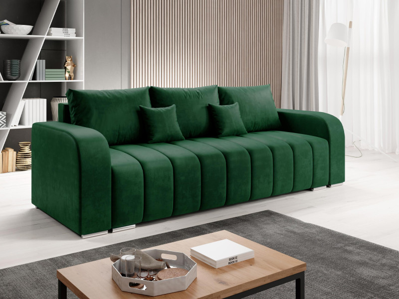 Sofa z funkcją spania i pojemnikiem Pufetto