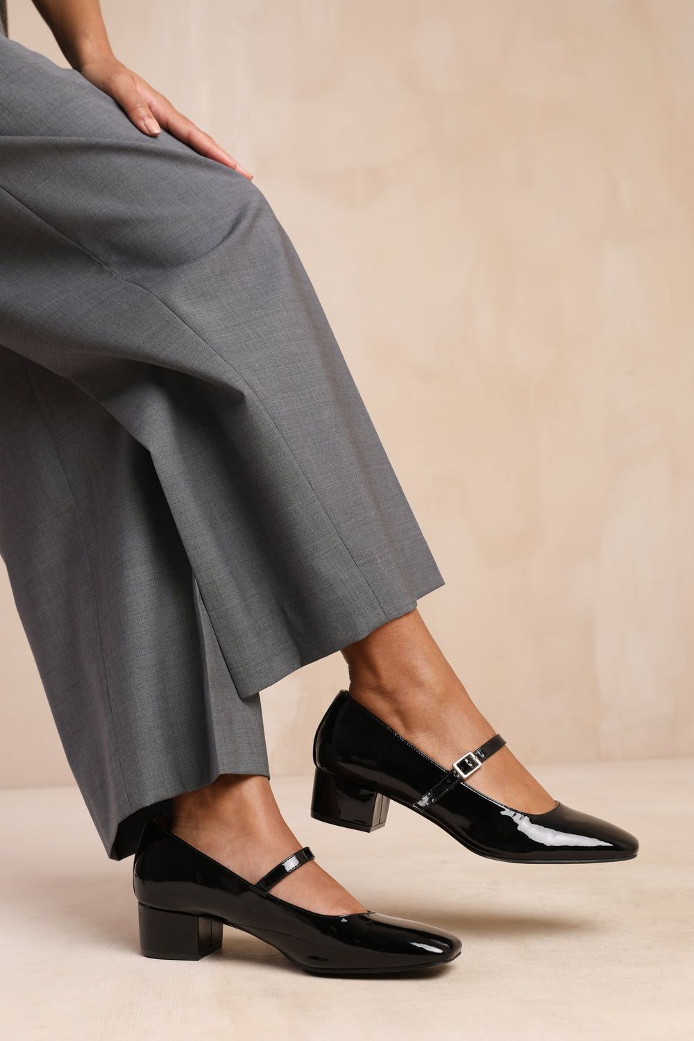 Where's That From Oslo' Low Block Heel With Strap And Square Toe