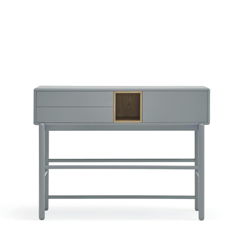 CORVO - Console 1 porte 2 tiroirs en bois L180cm gris clair