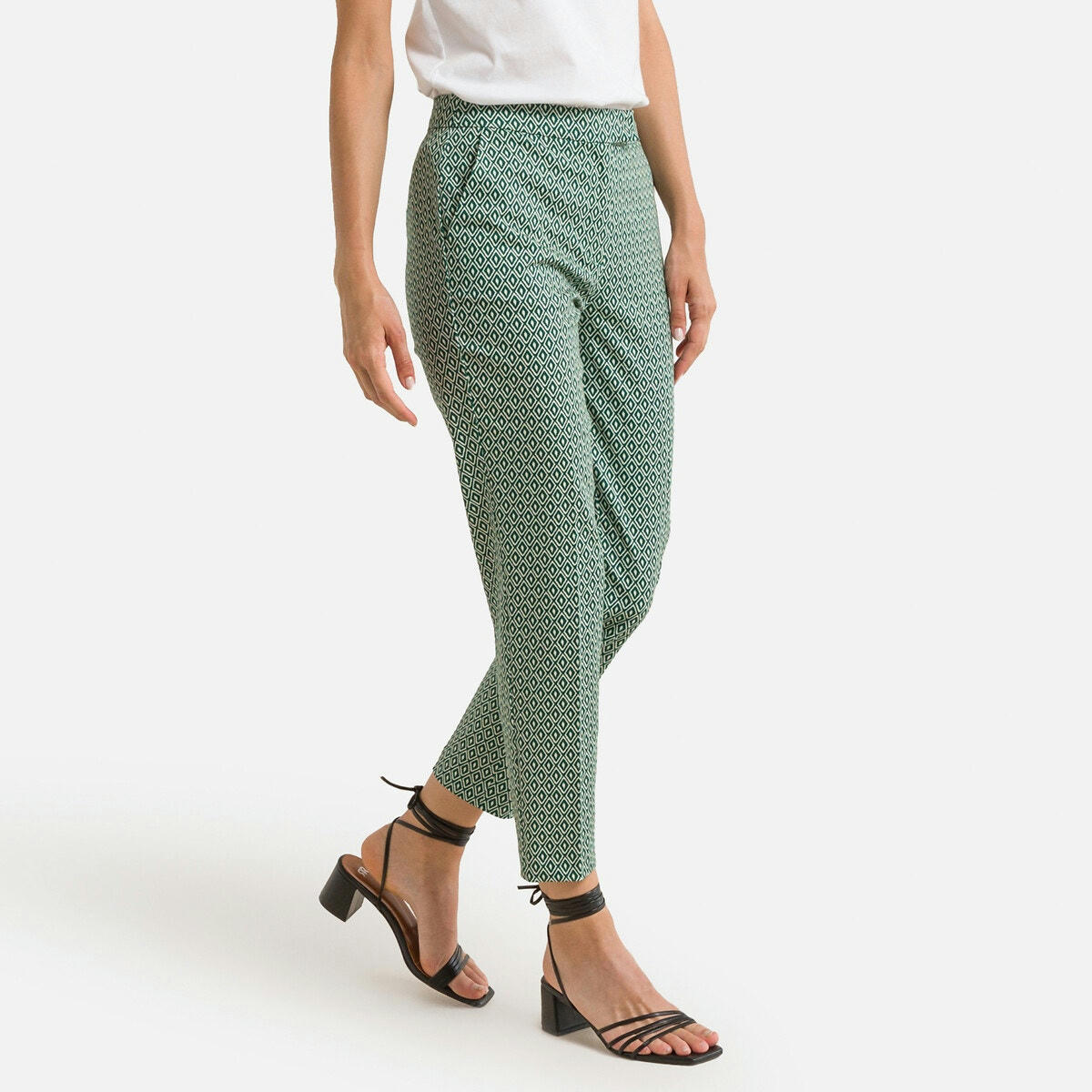 Pantalon fuselé, imprimé graphique
