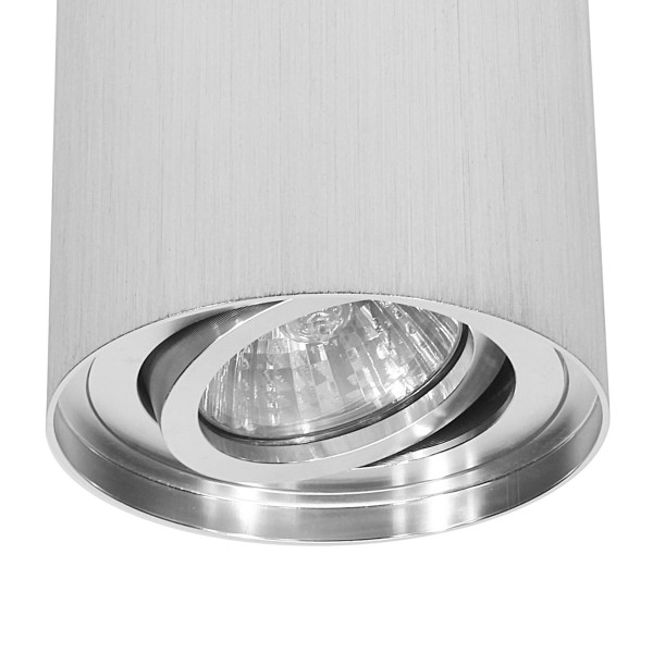 Alfa lampa sufitowa tuba kierunkowa srebrna szczotkowana
