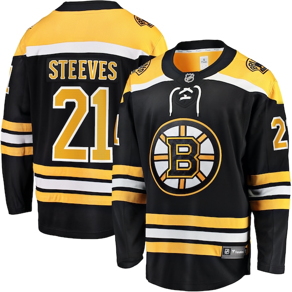 Alex Steeves Boston Bruins  Home Breakaway Jersey - Black