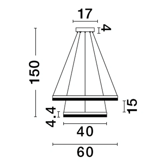 Pendelleuchte »Adria «, LED, 52 W, Höhe: 150 cm, schwarz