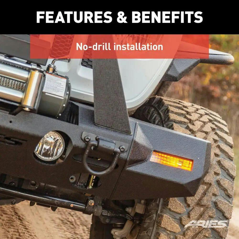 Aries 2081209 TrailChaser Jeep JL Front Bumper Corners