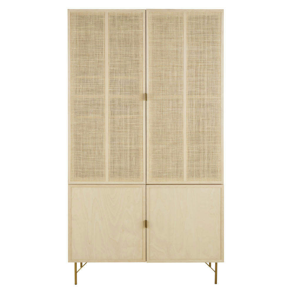 Solstice - Vaisselier 4 portes cannage en rotin