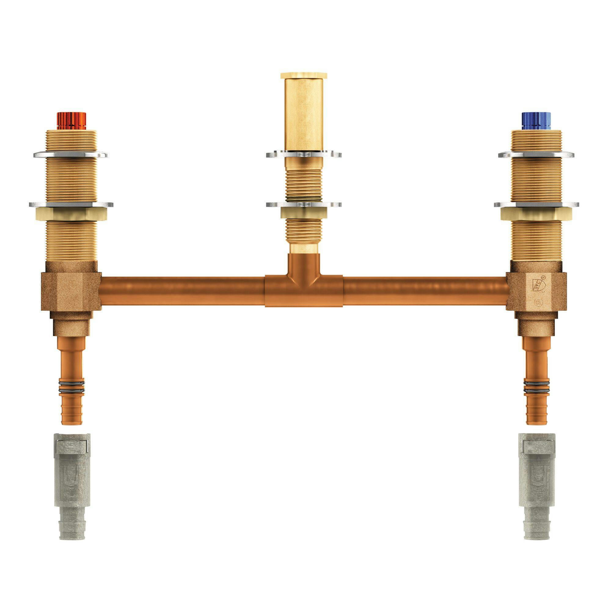 Moen M-PACT Valve M-Pact 2-Handle Roman Tub Valve with 10-in Centers, 1/2-in PEX & 1/2-in Cold Expansion PEX Adapters